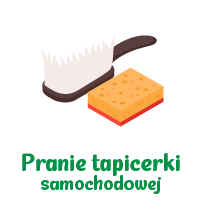  Szczotka z brązowym uchwytem i białą szczeciną oraz pomarańczowa gąbka z czerwonym spodem, leżące obok siebie.